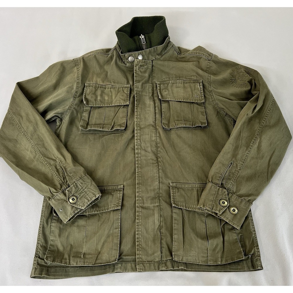 Vintage Lost Industries‎ M-65 Field Jacket Green Military Style Medium Y2K